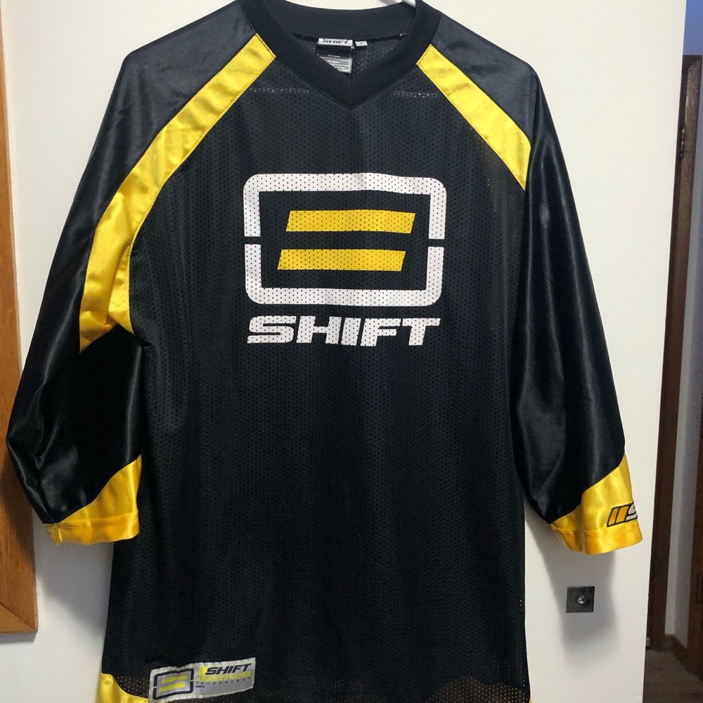 Shift Racing Mens Black/Yellow Motocross Short Sleeve Jersey MOTO MX Sz Small